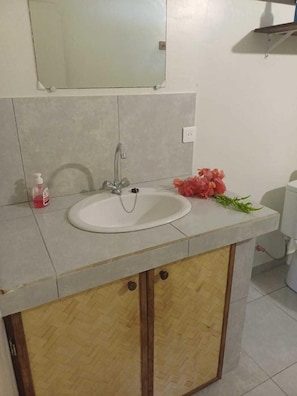 Douche, serviettes fournies