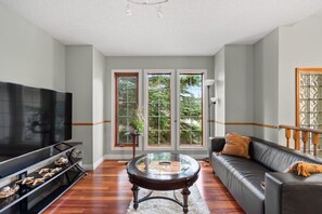 TV, fireplace, stereo