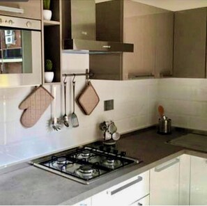 Fridge, microwave, stovetop, dishwasher
