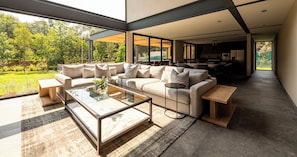 Exclusive Villa, Mountain View | Living area | 50-inch flat-screen TV with cable channels