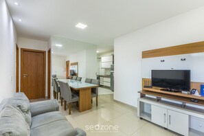 Basic Apartment | Living area | TV - Condominium With a Pool 850m From Praia do Sul, Ilheus/ba VGT (Ilhéus)