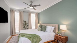 1 bedroom, travel crib, WiFi, bed sheets