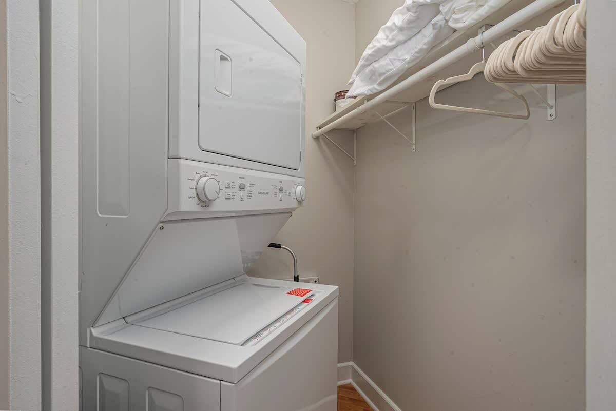 Full size washer and dryer for guest use.