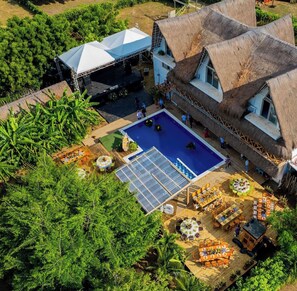 Outdoor banquet area