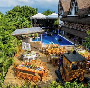 Outdoor banquet area