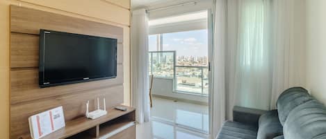 Appartement | Coin séjour | TV connectée de 32 pouces avec chaînes numériques