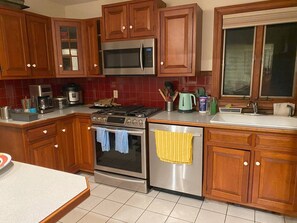 Microwave, oven, stovetop, dishwasher