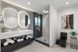 Shower, hair dryer