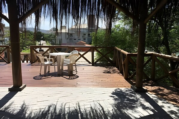 Basic Double Room, Garden View | Outdoor dining