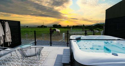 Stunning views from the private hot tub
