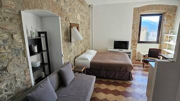 Deluxe Studio, 1 Queen Bed with Sofa bed, Refrigerator, Mountain View