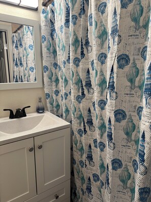 Douche, sèche-cheveux, serviettes fournies, papier toilette