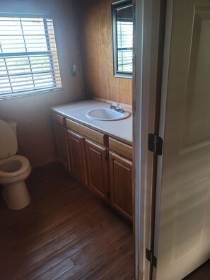 Shower, towels, soap, shampoo