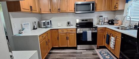 Microwave, oven, stovetop, dishwasher