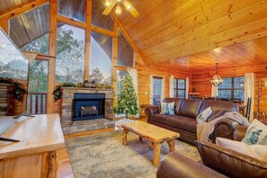 Smart-TV, Kamin, Videospiele, Bücher