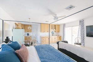 Iron/ironing board, travel crib, WiFi, bed sheets