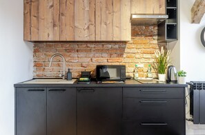 Fridge, microwave, stovetop - Heart of City Studio #2 (Gliwice)