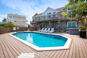 A heated pool - OCEANFRONT, priv pool & Hot Tub, Rec Room-WL1011, Sea Esta (Corolla)