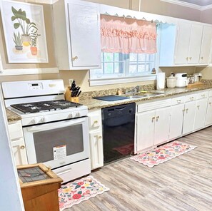 Fridge, oven, stovetop, dishwasher