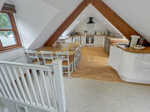 Microwave, oven, dishwasher, high chair