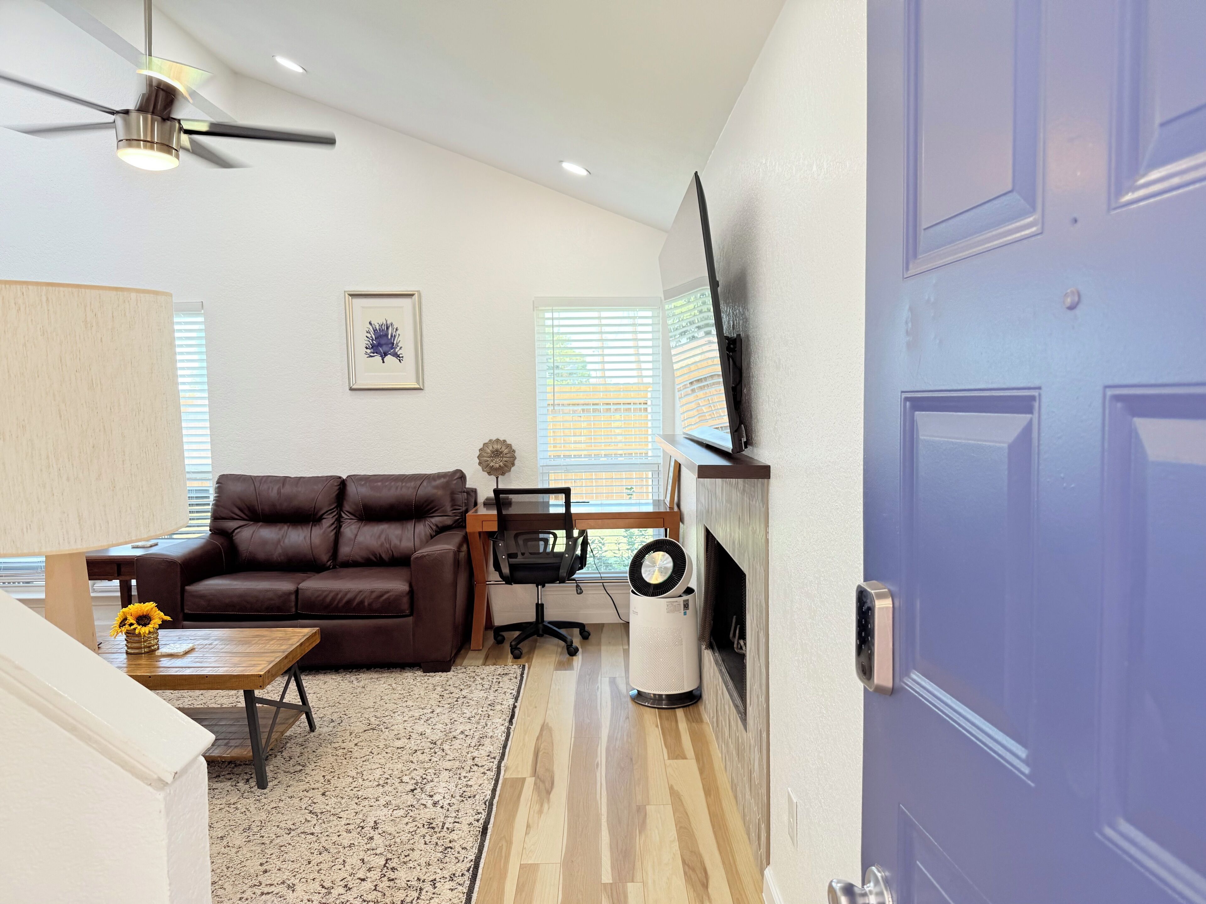 Una Smart TV, una chimenea