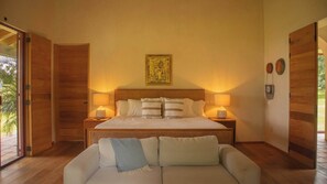 4 bedrooms, desk, iron/ironing board, travel cot