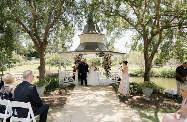 Outdoor banquet area
