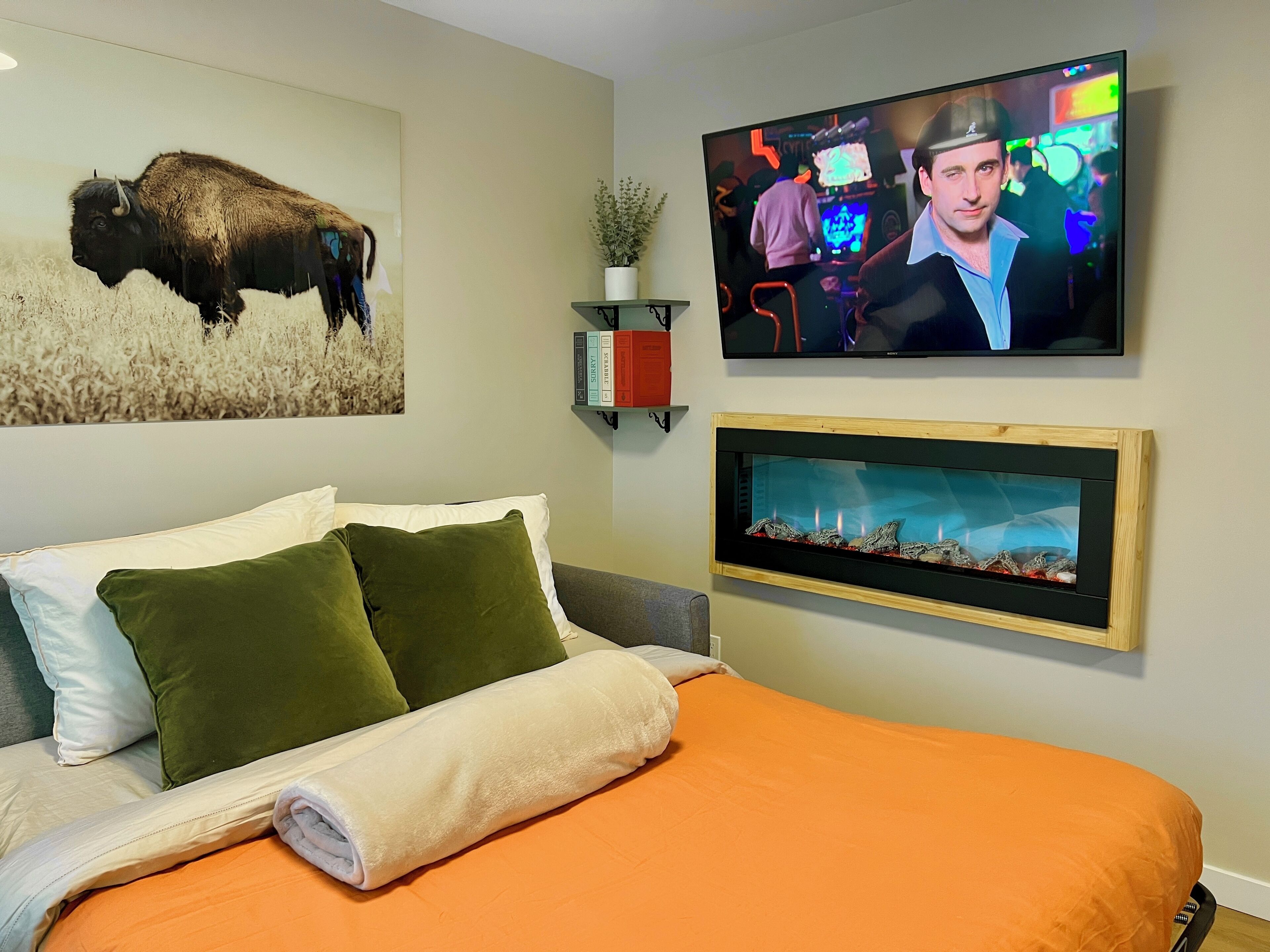 1 habitación, tabla de planchar con plancha, wifi gratis y ropa de cama 