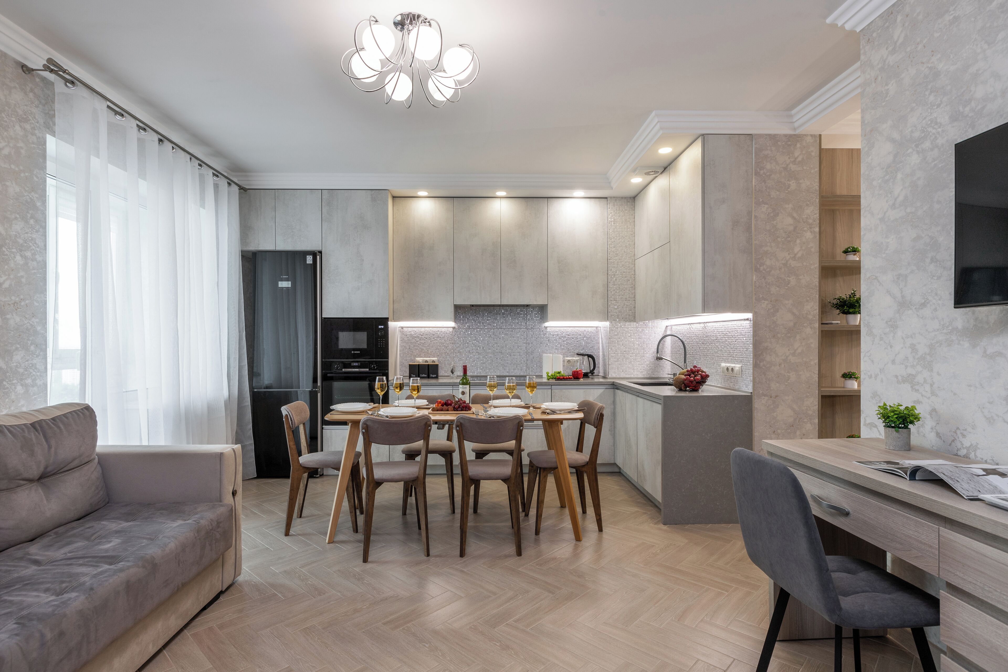 Comfort Apartment, Balcony, City View | Private kitchen