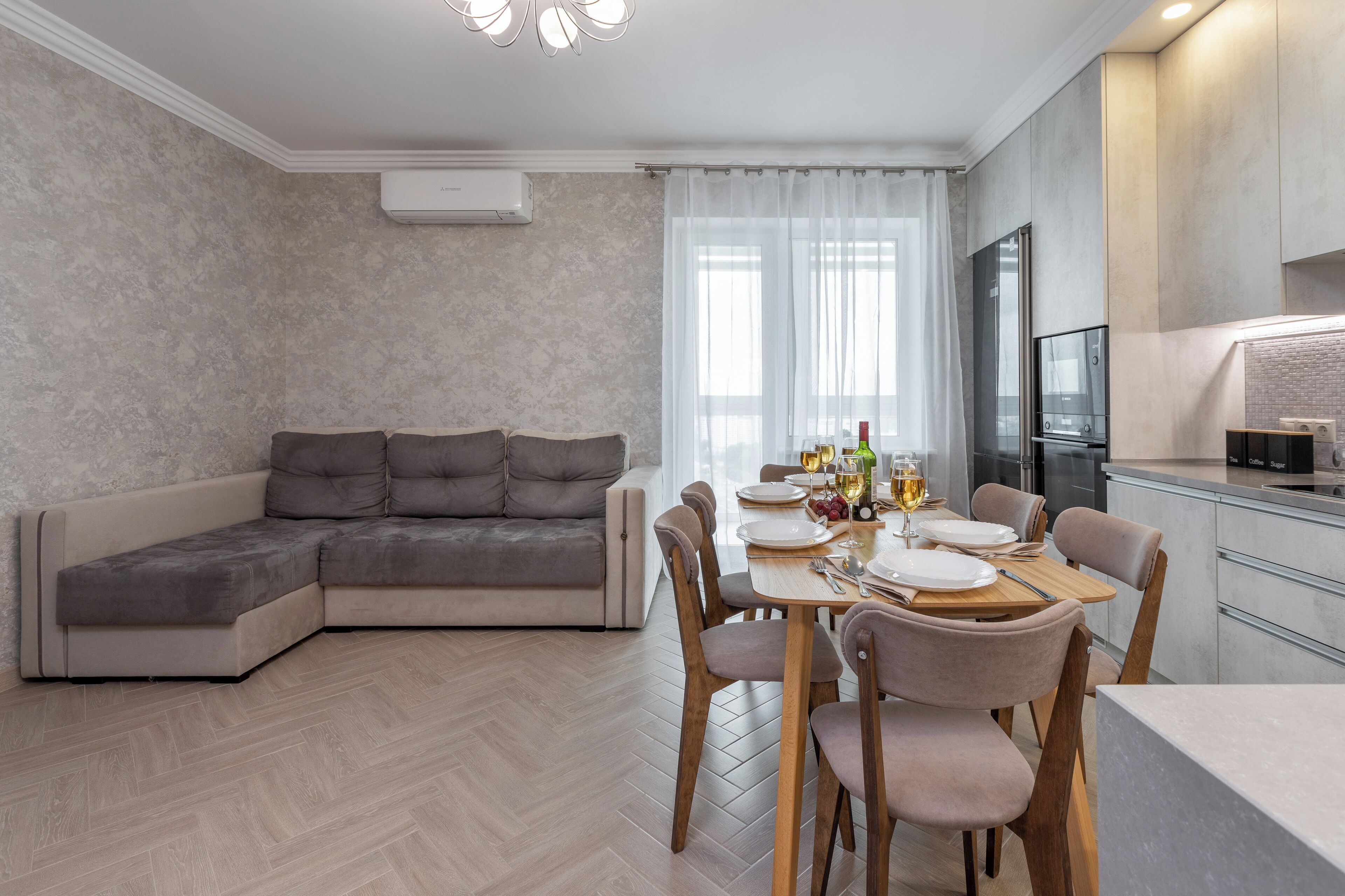 Apartamento Confort, balcón, vistas a la ciudad | Cocina privada | Hervidor eléctrico