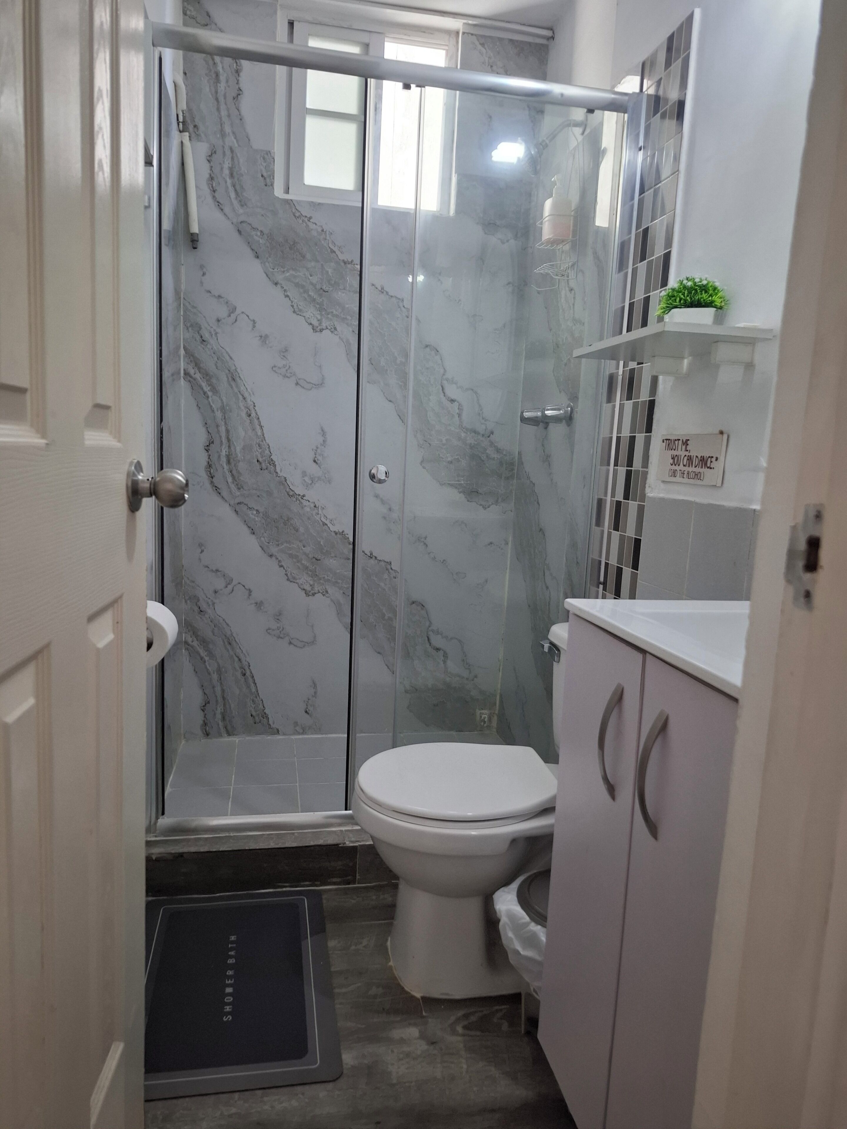 Shower, hair dryer