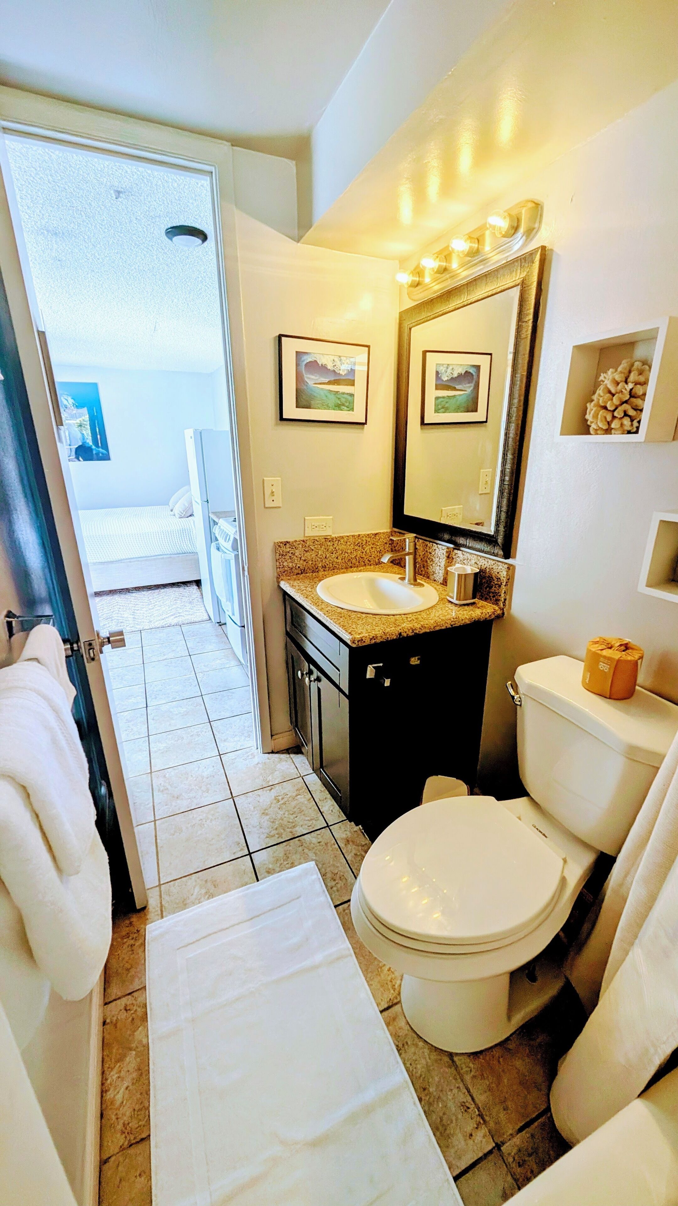 Towels, soap, toilet paper