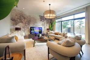 Luxury Villa, Pool View | Living room
