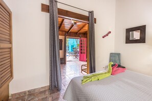 1 bedroom, desk, iron/ironing board, travel cot