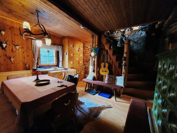 Apartment | Living room | Fireplace - Idyllic Cabin With Sauna (Bad Kleinkirchheim)