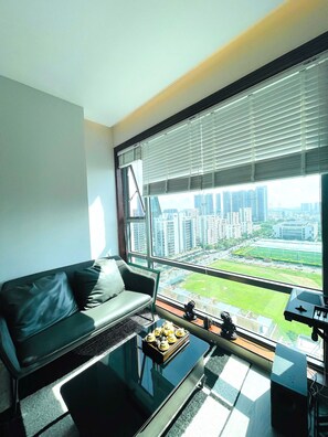 Comfort Apartment, City View | Hypo-allergenic bedding, individually decorated, blackout drapes