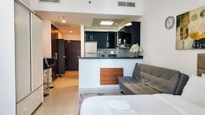 Studio, byutsikt | Oppholdsområde