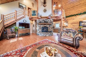 スマートテレビ、暖炉、DVD プレーヤー、書庫