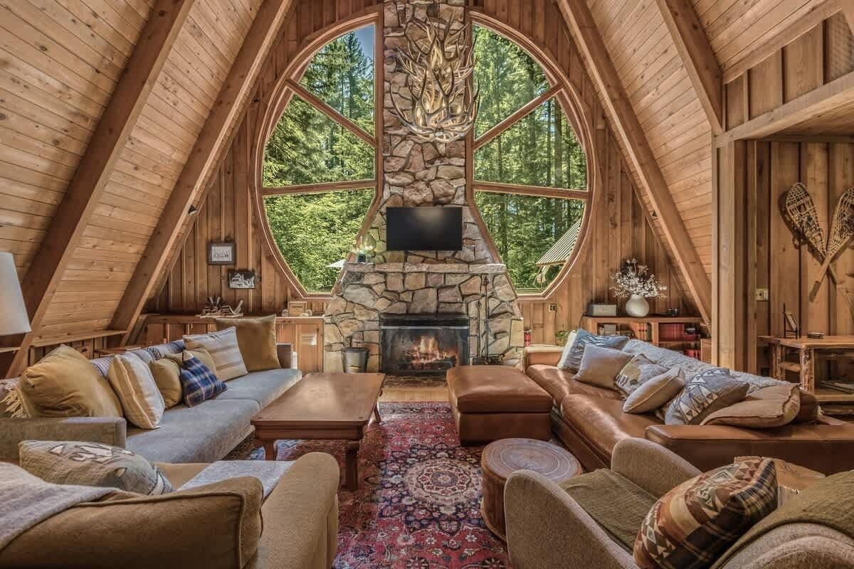 TV, fireplace, DVD player, books