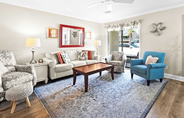 TV, DVD player, offices