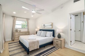 4 bedrooms, iron/ironing board, travel cot, WiFi