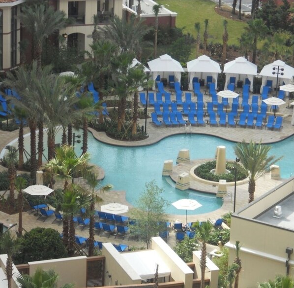 Indoor pool, 6 outdoor pools, pool umbrellas