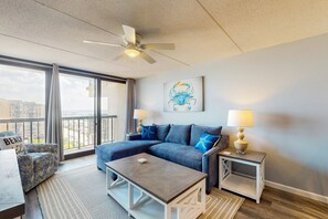 TV, DVD player, table football - Incredibly Convenient Beach Condo w/Balcony, W/D, A/C, Shared Pools, Gym, Tennis (Ocean City)