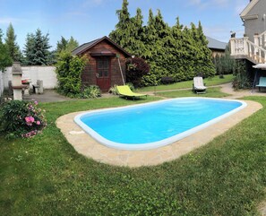 Pool - Spacious apartment with pool, panoramic view, garden (Kápolnásnyék)