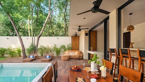 Outdoor dining - Hotel-Style King Room • Private Terrace with Jetted Dip Pool (Tulum)