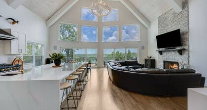 Modern Lake Cabin on Lake Lanier with Stunning Mountain & Lake Views