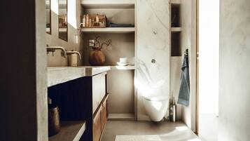 Hair dryer, towels