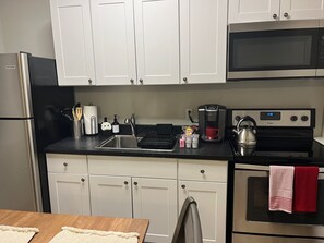 Microwave, oven, paper towels