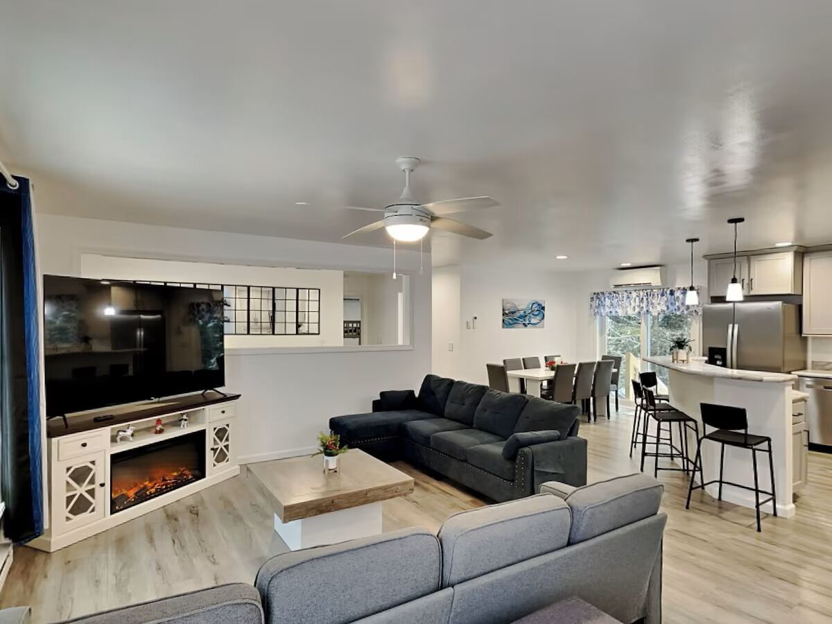 Smart-tv en een open haard