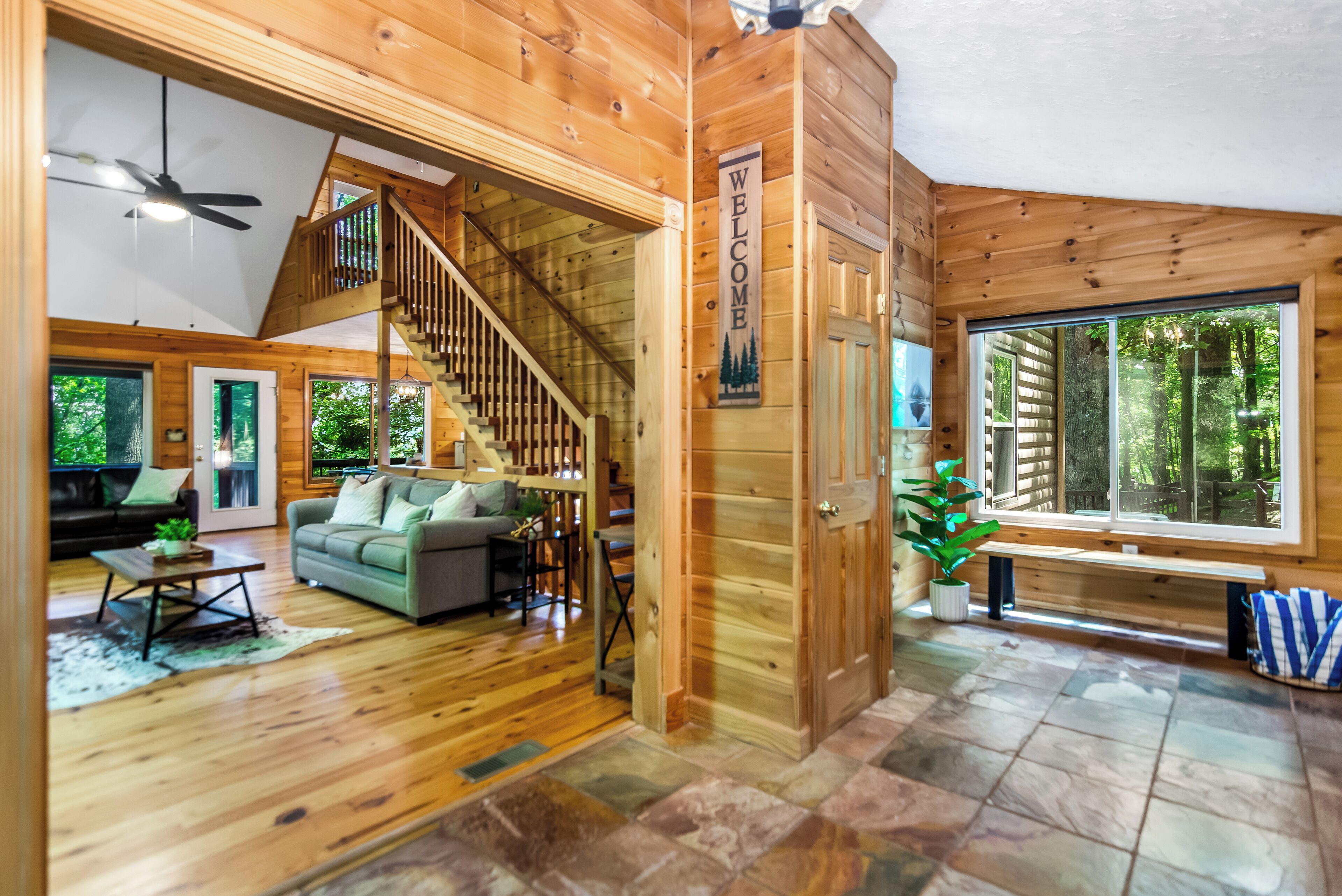 Smart TV, fireplace, video games, foosball